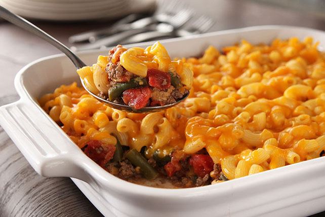 Cheesy Mac-Topped Casserole