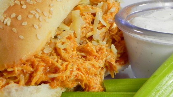 Slow Cooker Buffalo Chicken Sandwiches