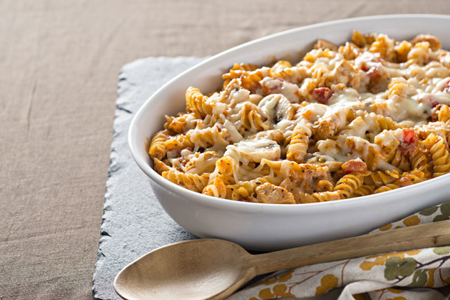 Creamy Chicken, Mushroom & Pasta Bake