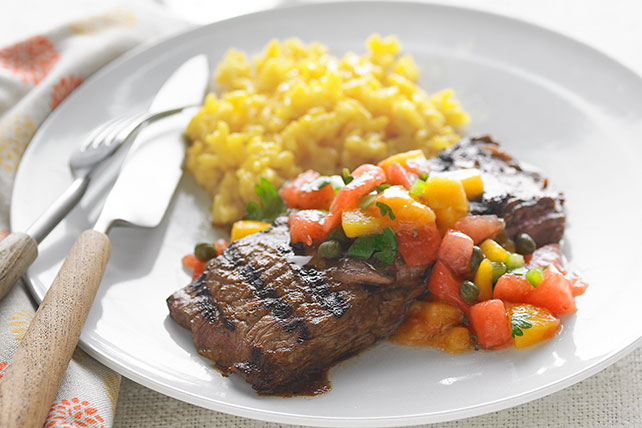 Grilled Skirt Steak with Fruit Salsa