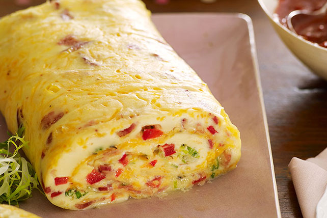 Bacon Omelet Roll with Salsa