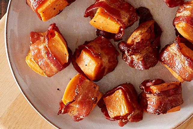 Bacon Wrapped Sweet Potato Bites