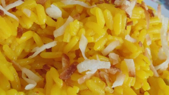 Toasted Coconut Yellow Rice for Rice Cookers