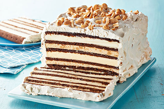 Chocolate-Peanut Butter Ice Cream Sandwich Cake