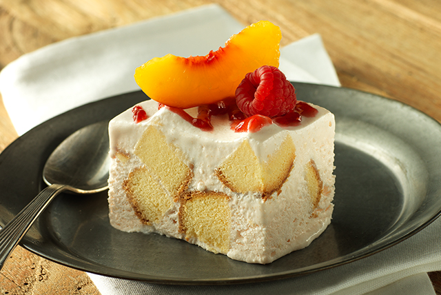 Frozen Peach Shortcake Squares