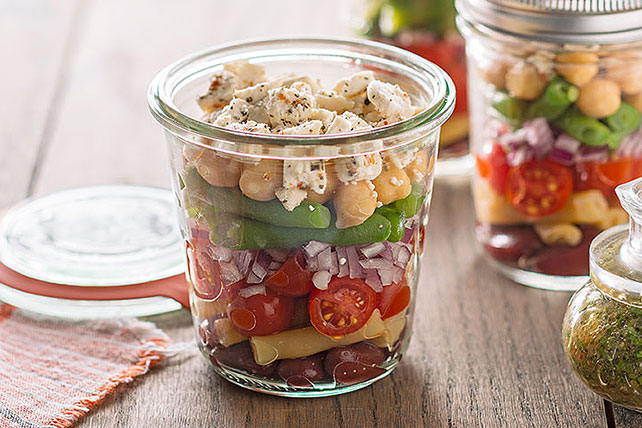 Layered Bean Salad with Feta