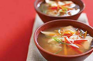 Speedy Ginger-Chicken Soup Bowls