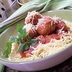 Chicken Meatballs and Spaghetti