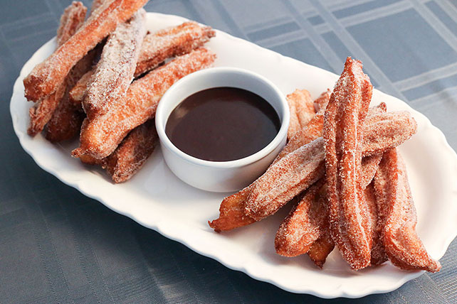 Churros with Chocolate-Caramel Dipping Sauce