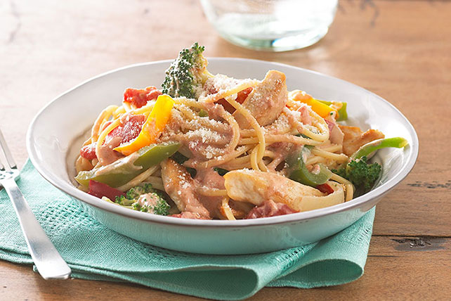 Creamy Tomato and Chicken Spaghetti