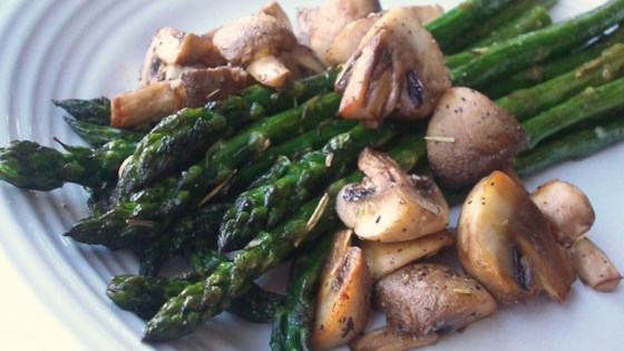 Roasted Asparagus and Mushrooms