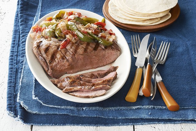 Grilled Flank Steak & Vegetable Trio