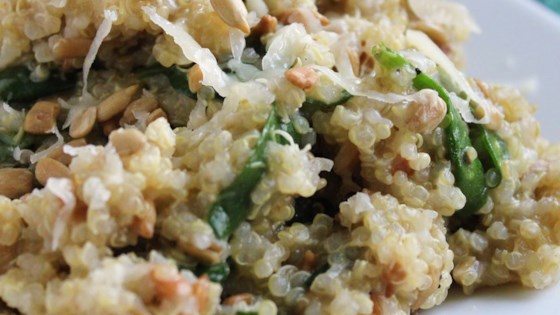 Cheesy Quinoa Pilaf with Spinach