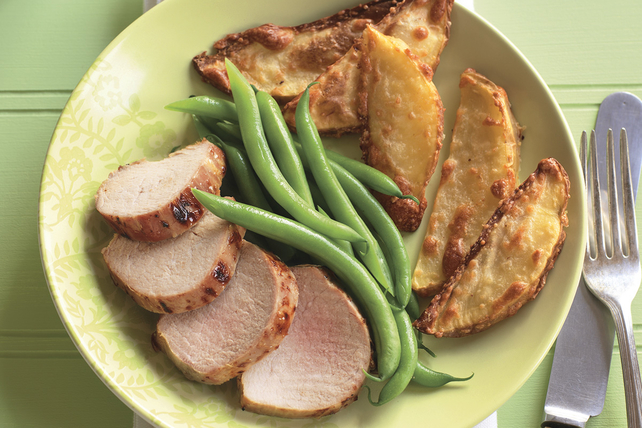 One-Pan Roast Pork with Parmesan Fries
