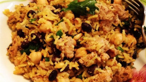 Middle Eastern Rice with Black Beans and Chickpeas